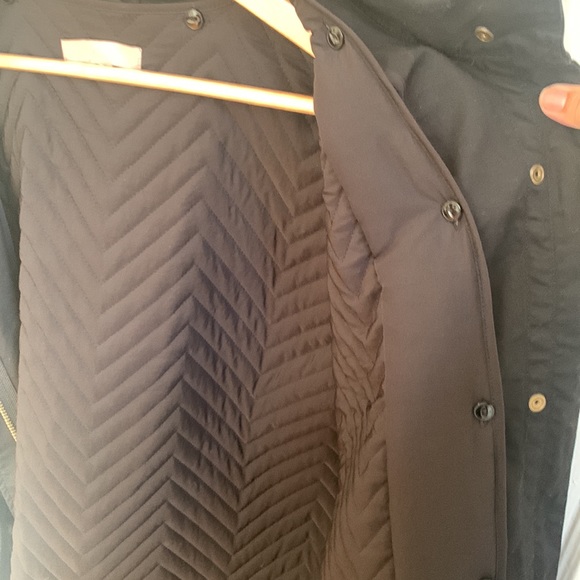 H&M black canvas parka with button in quilting - Picture 3 of 5